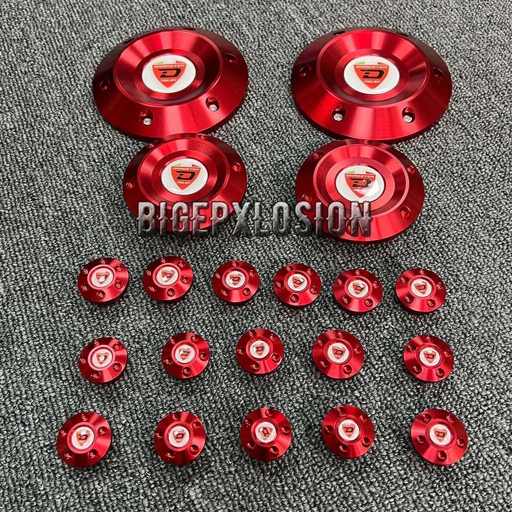 For Ltaljet Dragster 20PCS Silver Red CNC Frame Hole Cover Caps Plug Decor Motorcycle 200 2021 2022