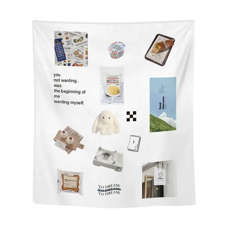 VIKAMA Cow Collage Style Simple Tapestry Wall Hanging Home Decor for Bedroom Living Room Dorm Korean Niche Collage Poster
