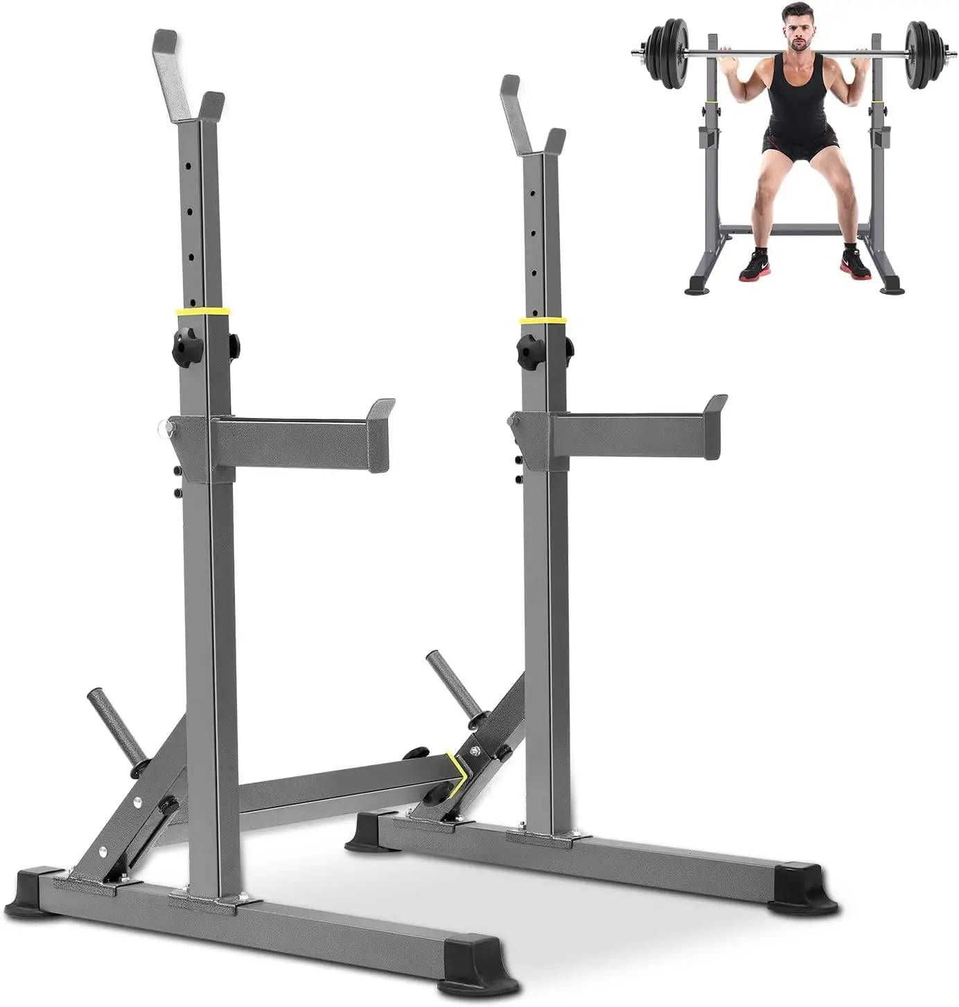 

Squat Rack,Multi-Function Barbell Rack for Weight Lifting and Home Gym Fitness Workout Portable Squat Bench Press