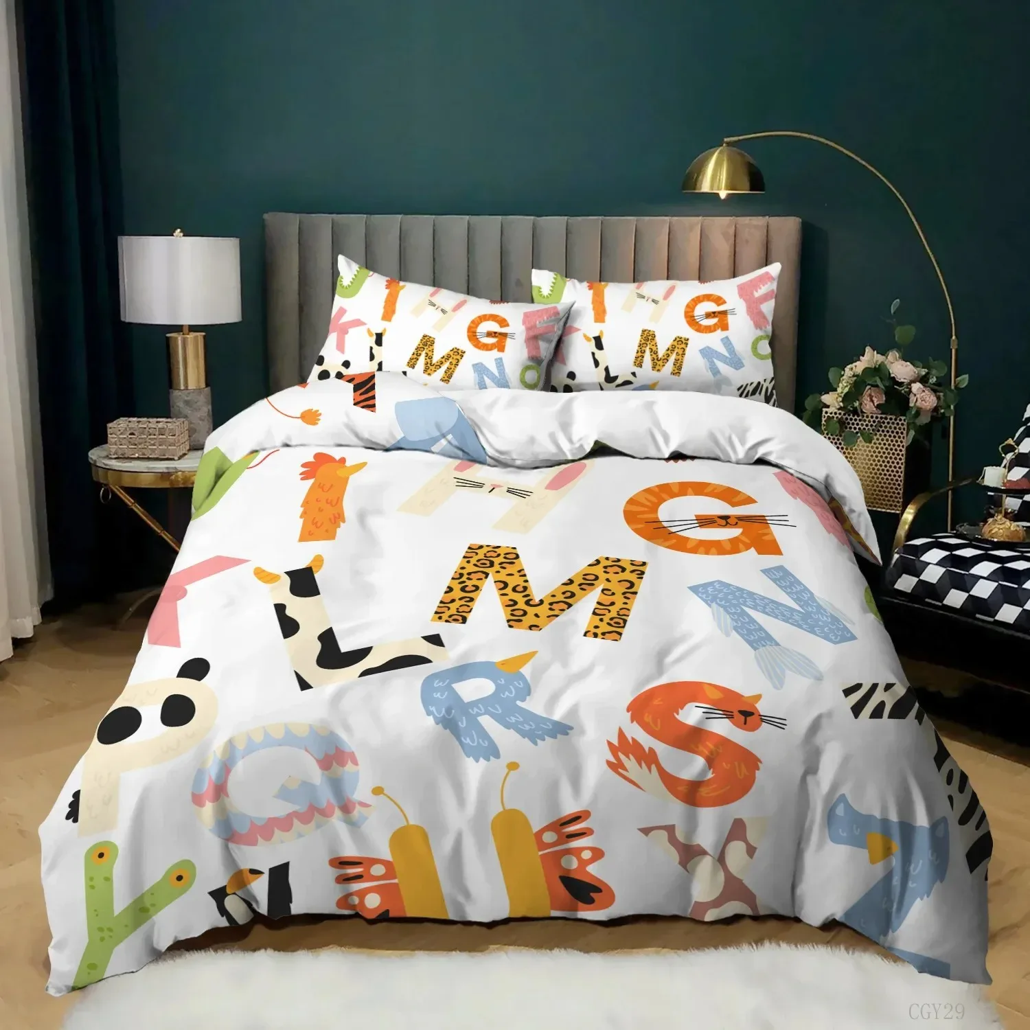 Milk Cow Duvet Cover King Queen Size Cute Cartoon Cows Bedding Set for Kids Farmhouse Rustic Animal Polyester Quilt Cover