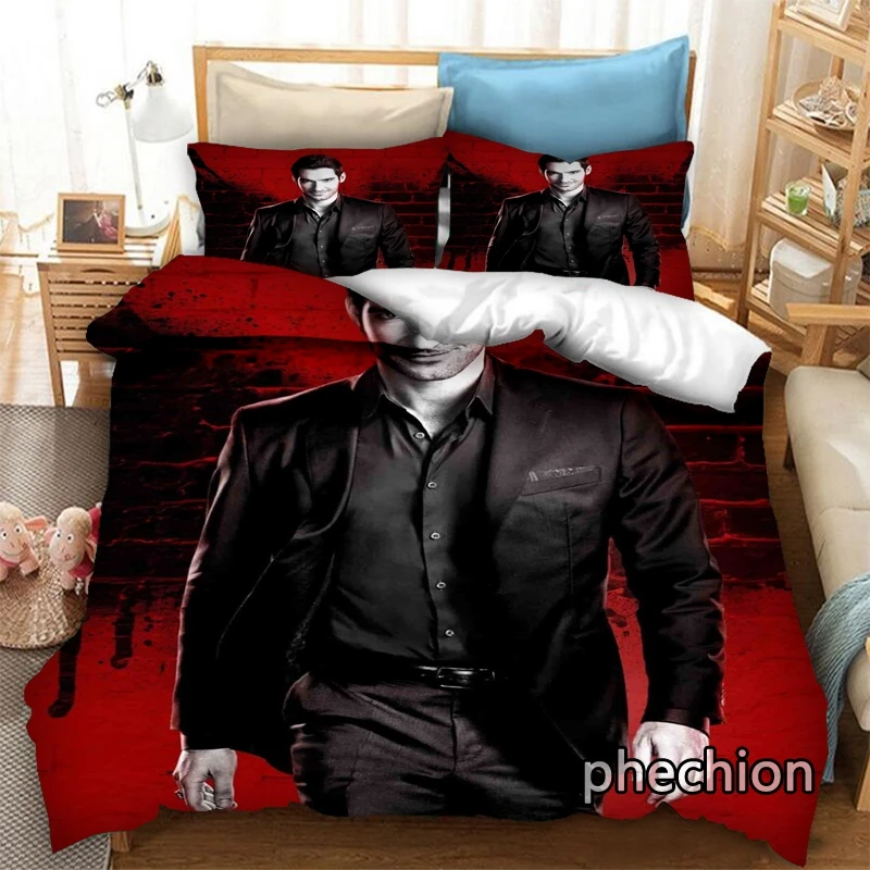 phechion Lucifer 3D Print Bedding Set Duvet Covers Pillowcases One Piece Comforter Bedding Sets Bedclothes Bed K411