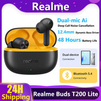 Original realme Buds T200 Lite Al Deep Call Noise Cancellation TWS Earphone True Wireless Bluetooth 5.4 48Hour Battery