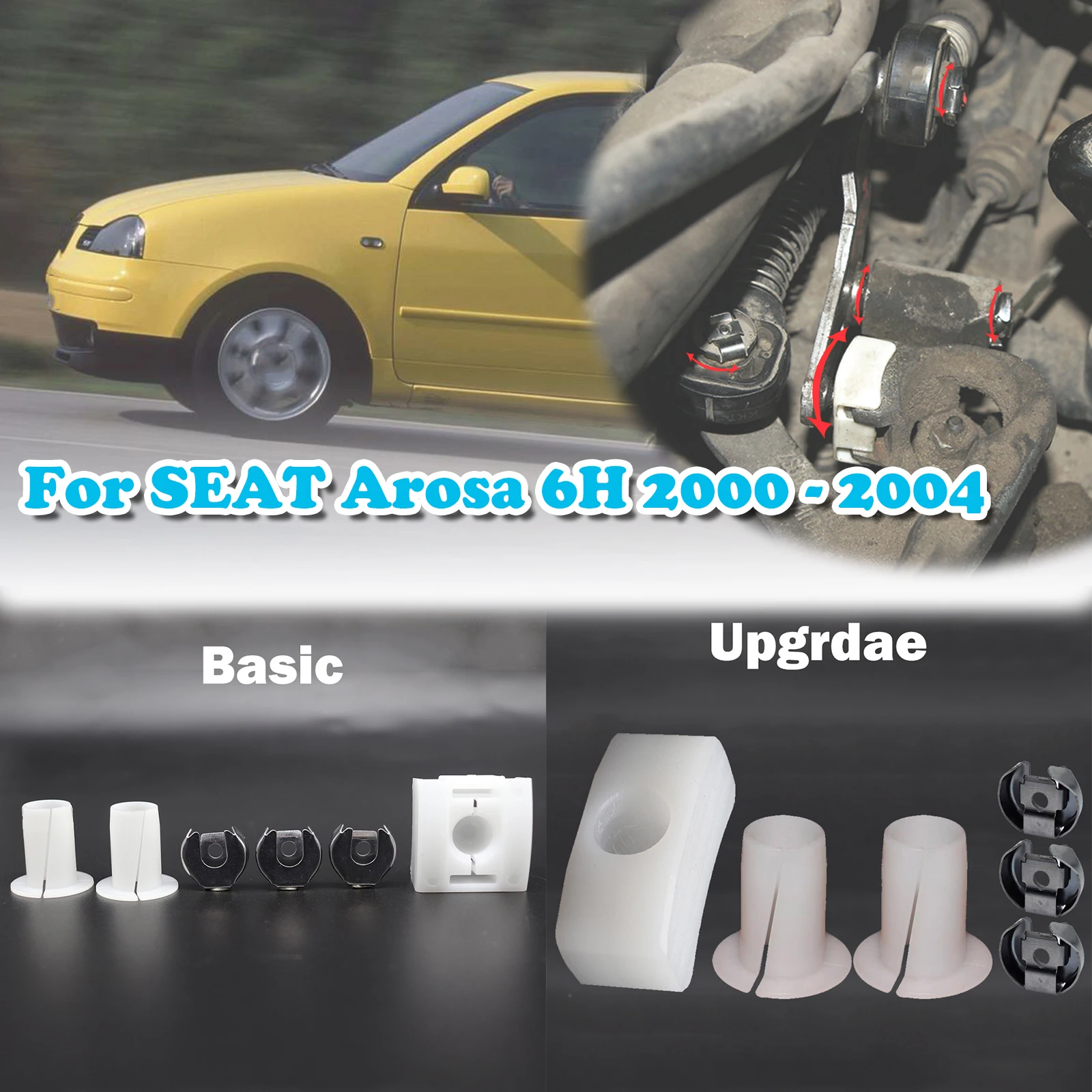 

For SEAT Arosa 6H Gear Selector Wiring Washer Shift Relay Lever Slide Shoe Bushing Bearing Kit N90815903 2000 2001 2002 - 2004