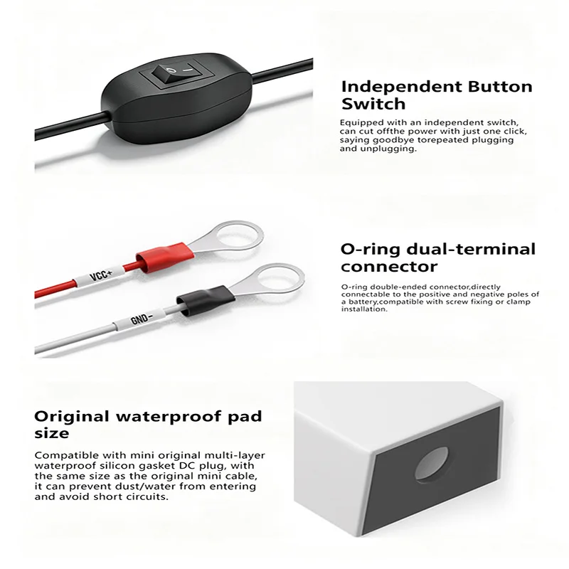 Starlink Mini with 12V-24V to 30V switch 2A boost converter DC power adapter directly connected to battery cable O-ring
