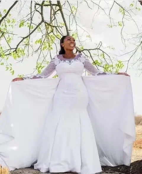 Customize New Hot Selling To The Figure Custom Slim Slim Fishtail Tail Wedding Dresses For Women Custom Made Bridal Gown