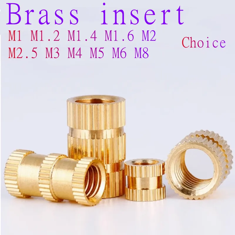 

5pcs-100pcs Brass insert nut M1 M1.2 M1.4 M2 M2.5 M3 M4 M5 M6 M8 M10 Injection Molding Brass Knurled Thread Inserts Nuts