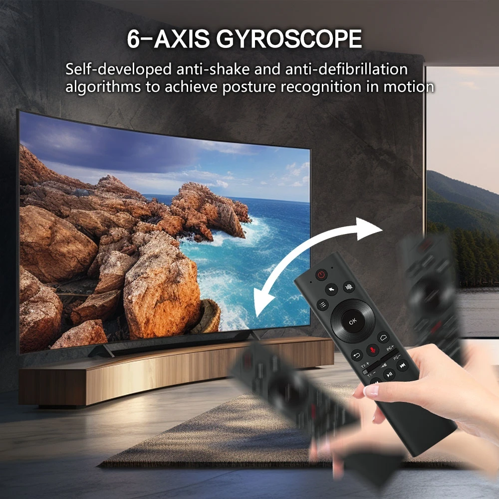 2.4G BT 5.0 télécommande vocale sans fil Air Mouse contrôleur Gyroscope 6 axes avec récepteur USB pour ordinateur TV Android Box