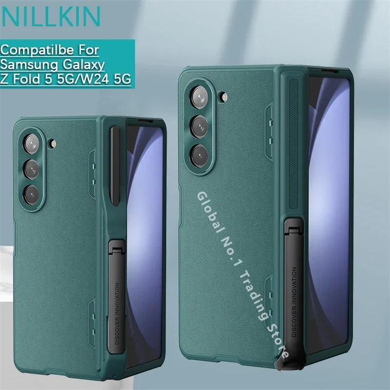 

NILLKIN для Samsung Galaxy Z Fold 5/W24 CamShield Fold кожаный складной кожаный чехол для объектива слайд-чехол для телефона защитный чехол
