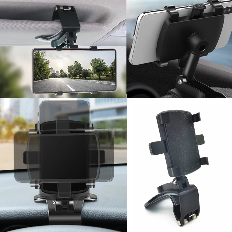 

360° ABS Black Car Dashboard Mount Holder Stand Clamp Clip Accessories for Cell Phone GPS