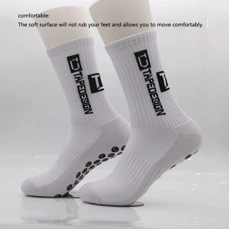 Non-slip Football Socks Round Silicone Towel Bottom Professional Competition Running Training Socks Shock-Absorbing Grip Socks