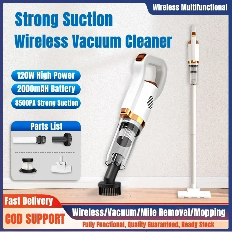 Wireless Handheld Vacuum Cleaner 8500Pa 120W Powerful Electric Sweeper Cordless Home Car Remove Mites Dust Cleaner