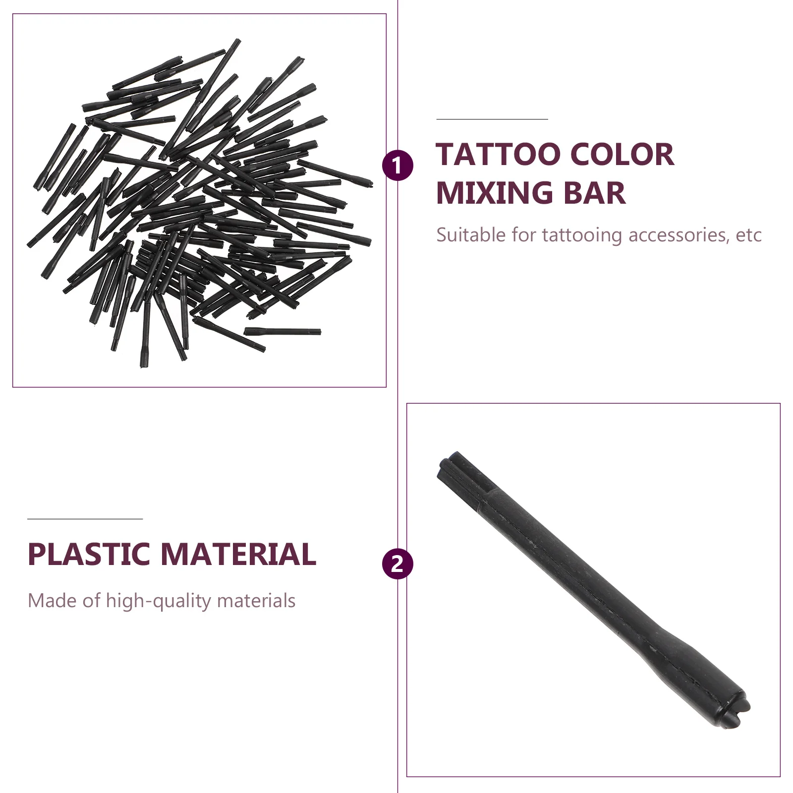

100pcs Tattoo Stirring Rods Plastic Color Sticks Disposable Mixing Liquid Pigment Mixer for Salon Home DIY Painting