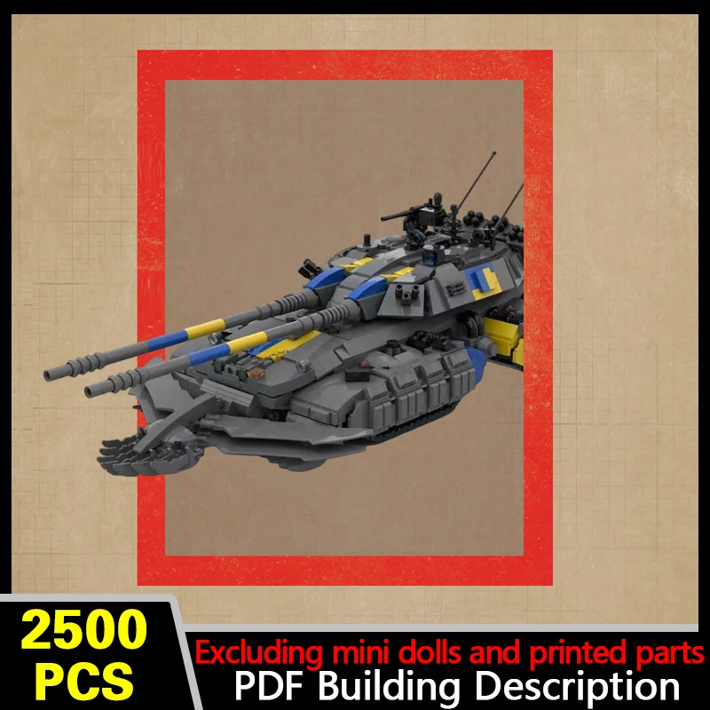 Heavy Assault Tank Model MOC Building Bricks War Equipment Modular Technology Gifts Holiday Assemble Children Toys Suit