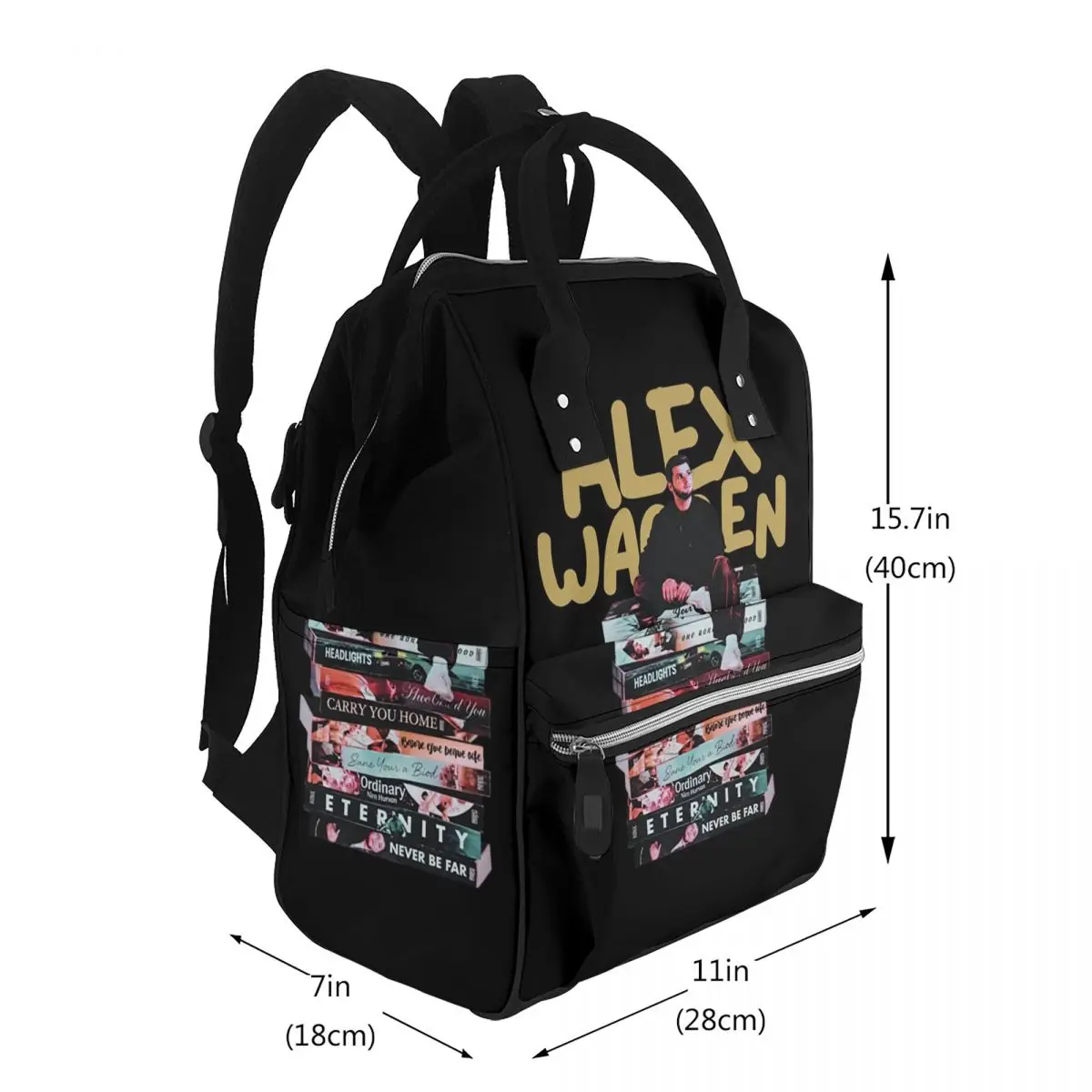 Singer Alex Warren Album Poster Graphic Student Backpack School Bag Hiking Travel Daypack for Men Women Bookbag Shoulder Bags