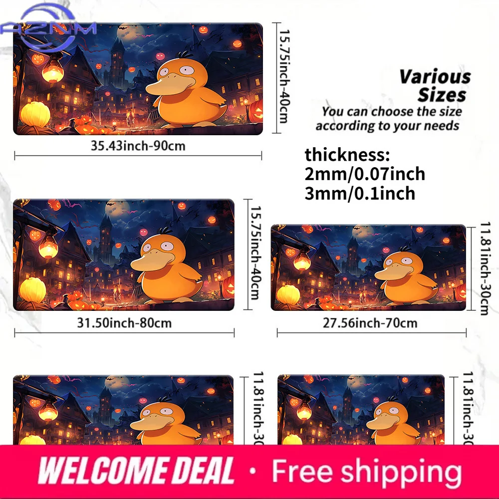 

Halloween Psyduck Night Town Gaming Mouse Pad Non-Slip Desk Mat