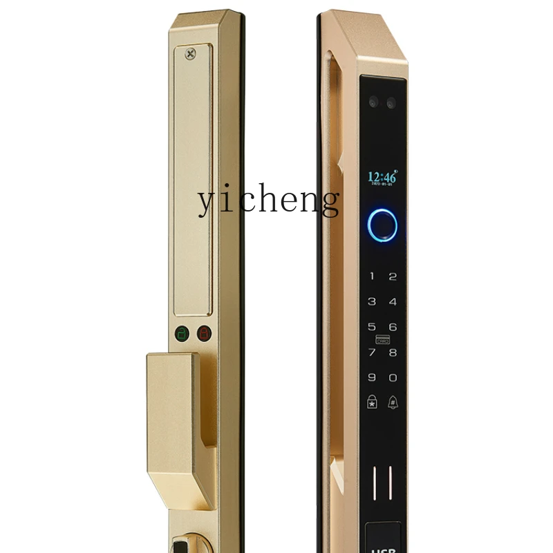cc29Automatic Broken Bridge Aluminum Fingerprint Lock 3D Face Recognition Horizontal Shift Sliding Door Smart Lock view 2