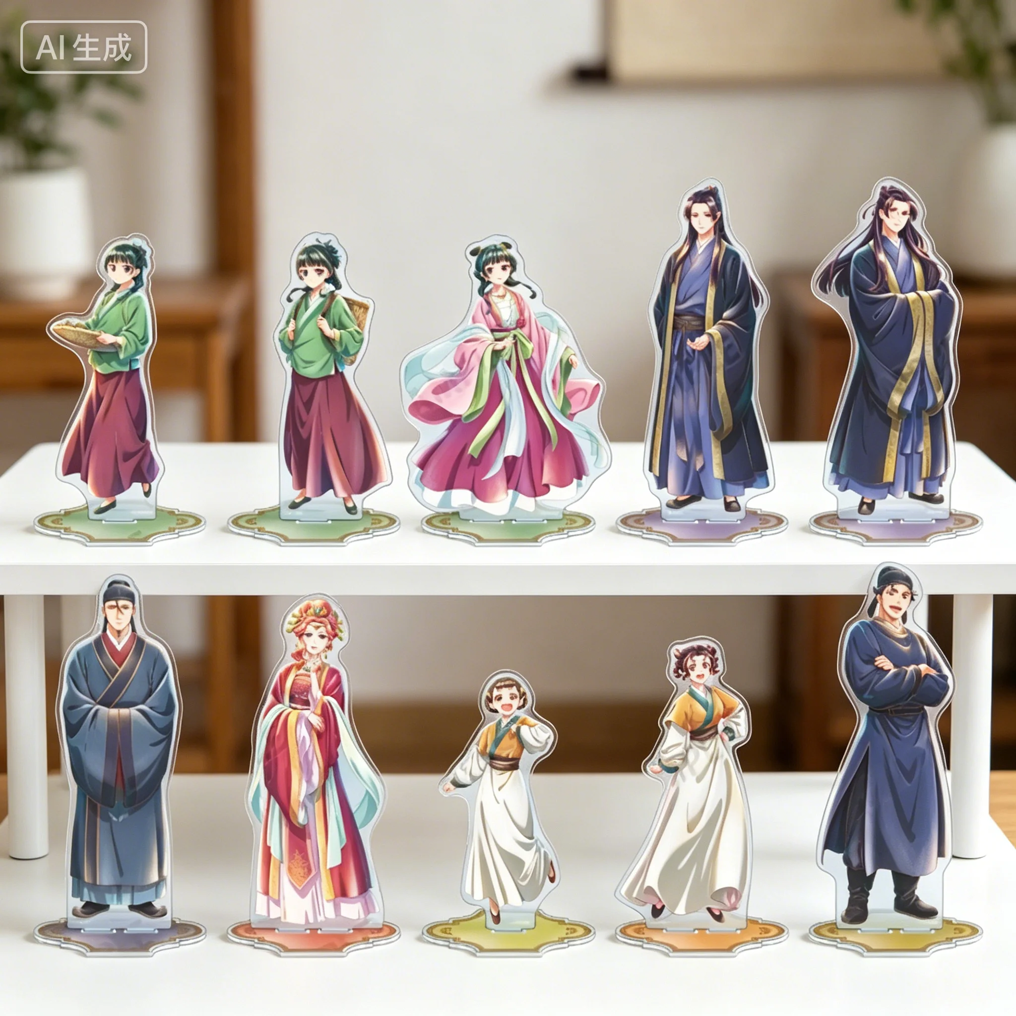 Anime The Apothecary Diaries Maomao Jinshi Acrylic Figure Stand Model Plate Keychains Desk Decor Festivals Gifts