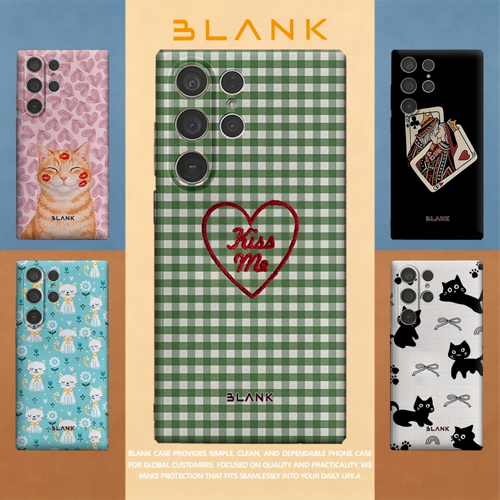 Kiss Me Gingham For Samsung Galaxy S26 S25 S24 A56 A36 Phone Case Protection Cover for Women Girl Blank