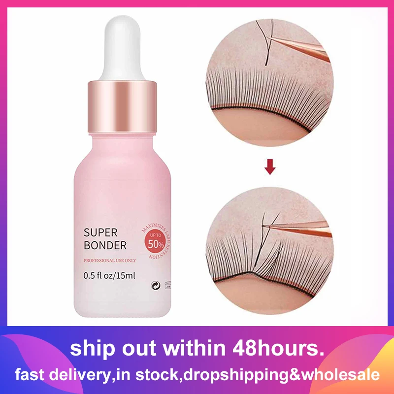 10ml 15ml Lashes Super Bonder For Eyelash Extension Bonder Eyelash Glue Quick Drying Long Lasting