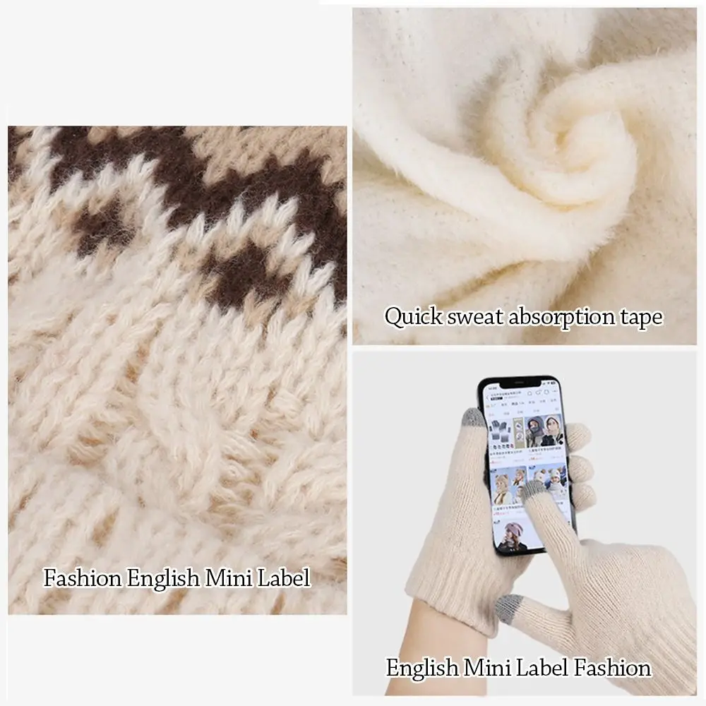 3 قطعة/المجموعة أزياء الشتاء الدافئ قبعة وشاح قفازات حماية الرقبة محبوك قبعة لينة يندبروف قبعة صغيرة في الهواء الطلق #5