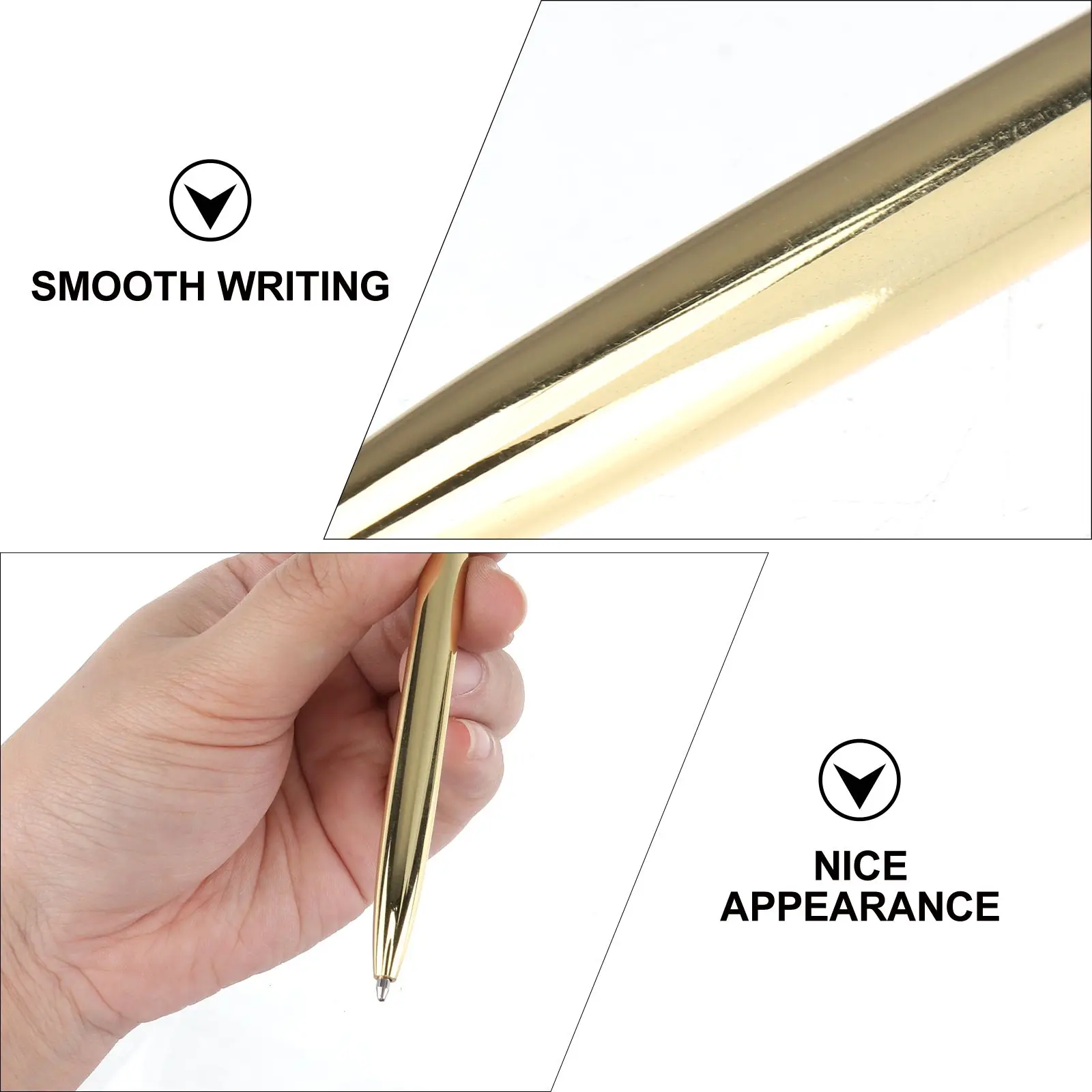 

6 Pcs Metal Ballpoint Pen Gold Business Man Stationery School Writing Pens for