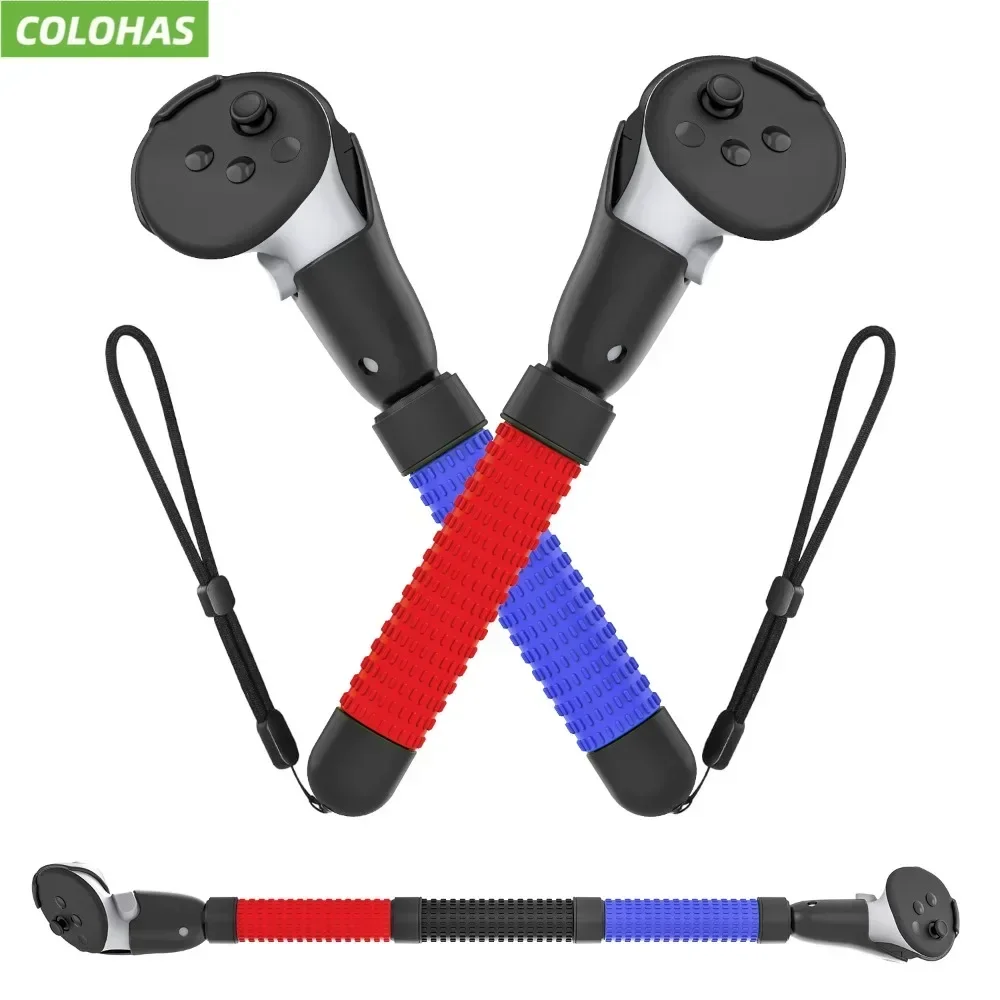 For Meta Quest 2 3 Sword Tennis Table Games VR Controllers Long Stick Handle Dual Golf Grip Playing Beat Saber Games Accessories