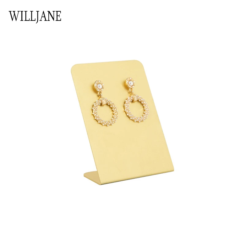 Metal Shelf 2 Holes Earring Display Stand Ear Stud Holder Retail Shop Jewelry Eardrop Hanging Storage Rack Photography Organizer