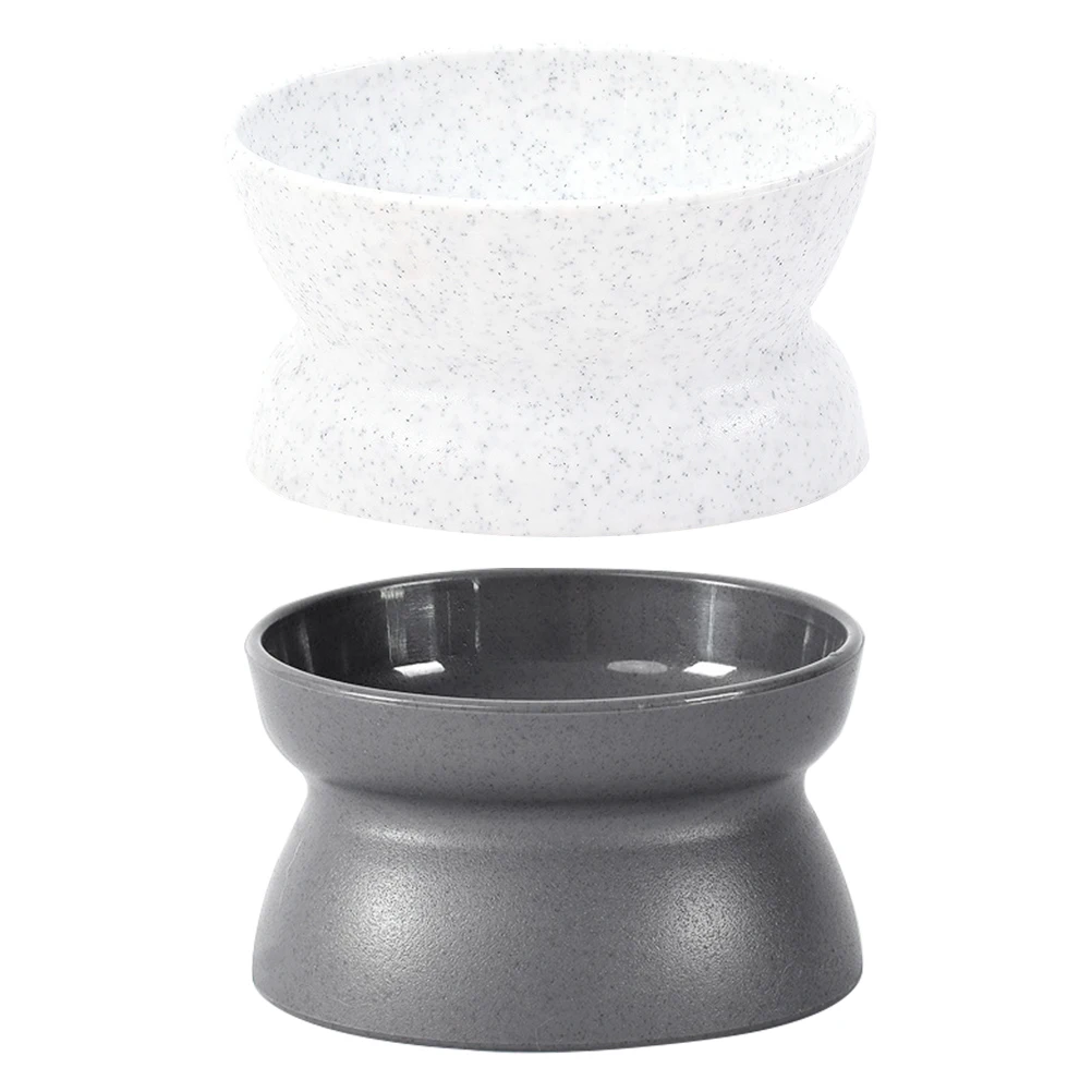 

2 Pcs Cat Food Box Bowl Small Tilted Feeder Feeding Bowls Slanted Dog Shallow Pet Feeders