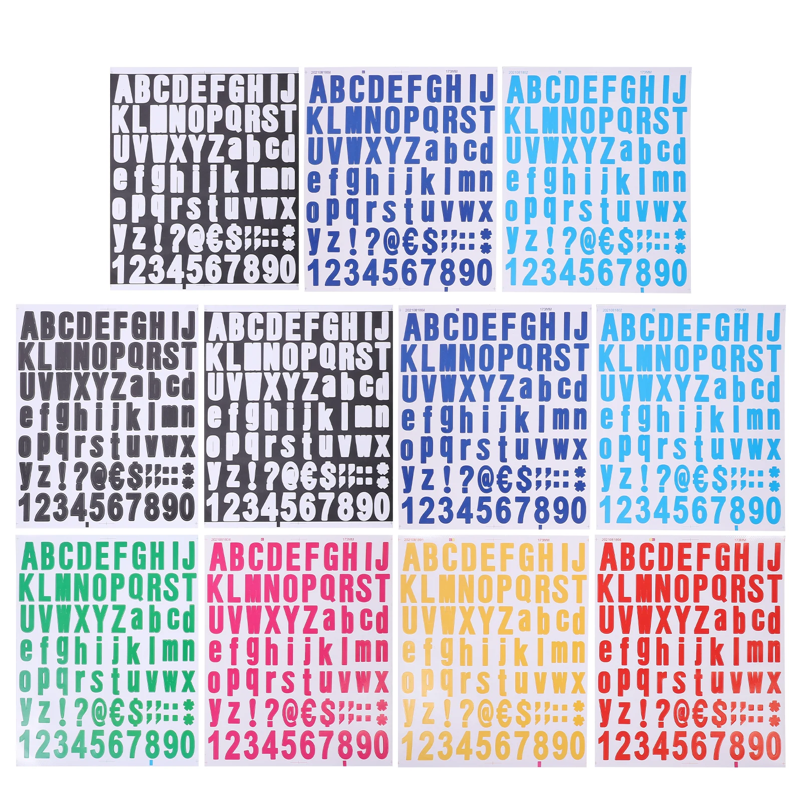 

10 Sheets Adhesive Letter Number Stickers for Scrapbooking Crafts Durable Material Long Term Use Email Box Number Stickers
