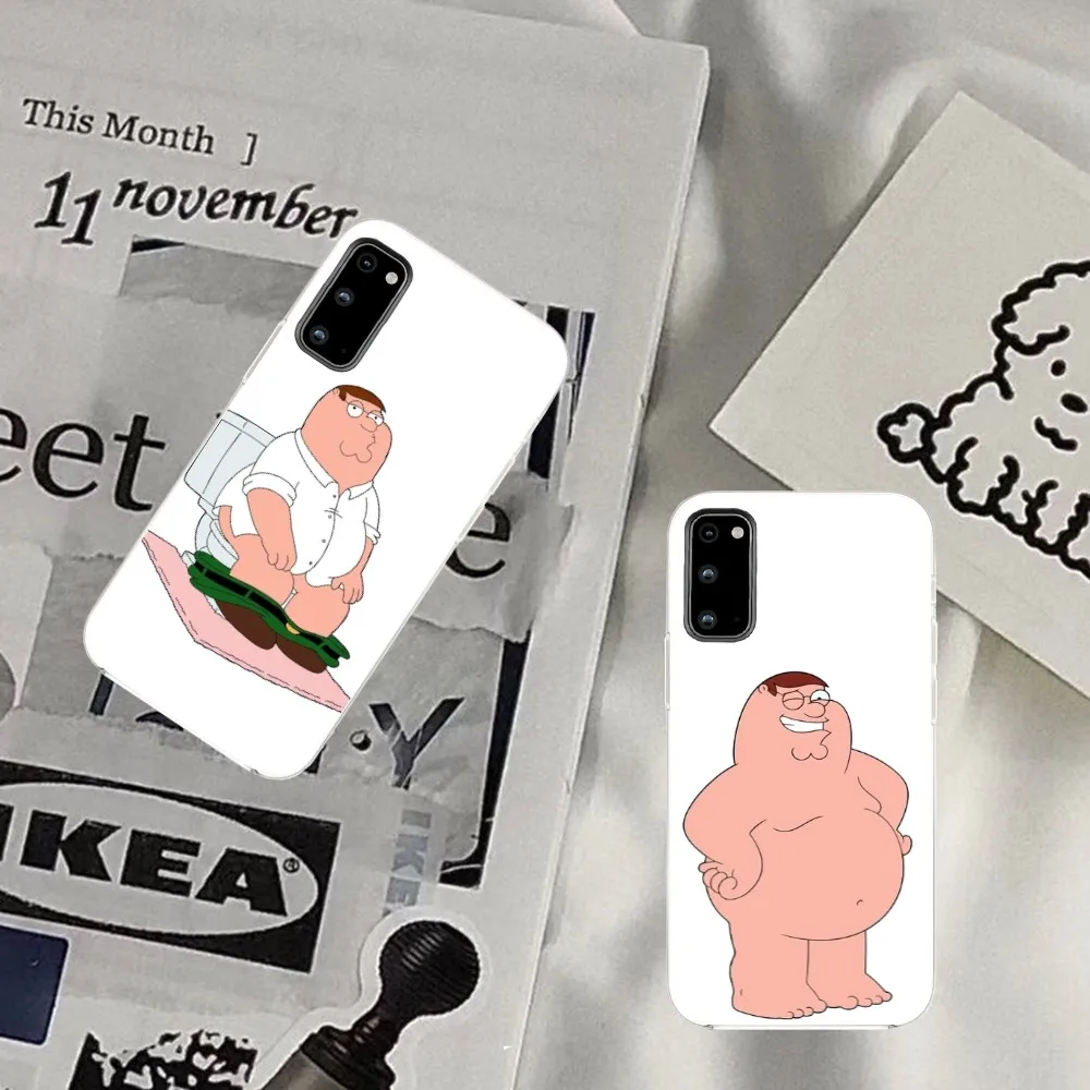 Cartoon F-Family Guy Phone Case For Samsung Galaxy S20 S22 S21 S23 Fe Lite A71 Plus Ultra Transparent Shell