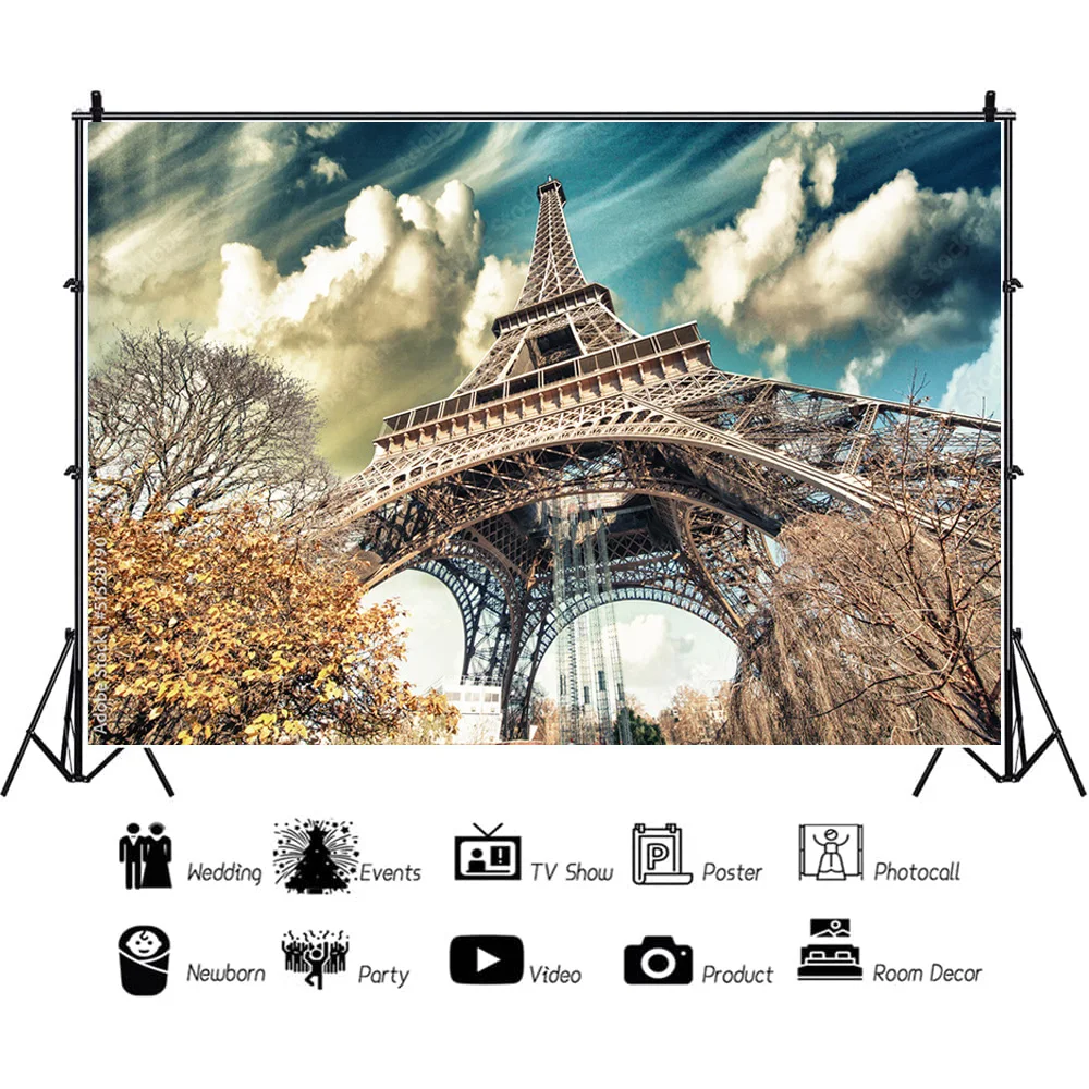NITREE Art Cloth Background European Landscape Famous Scenic Spots Street  Night Scene Photography Background Props  OZ-01