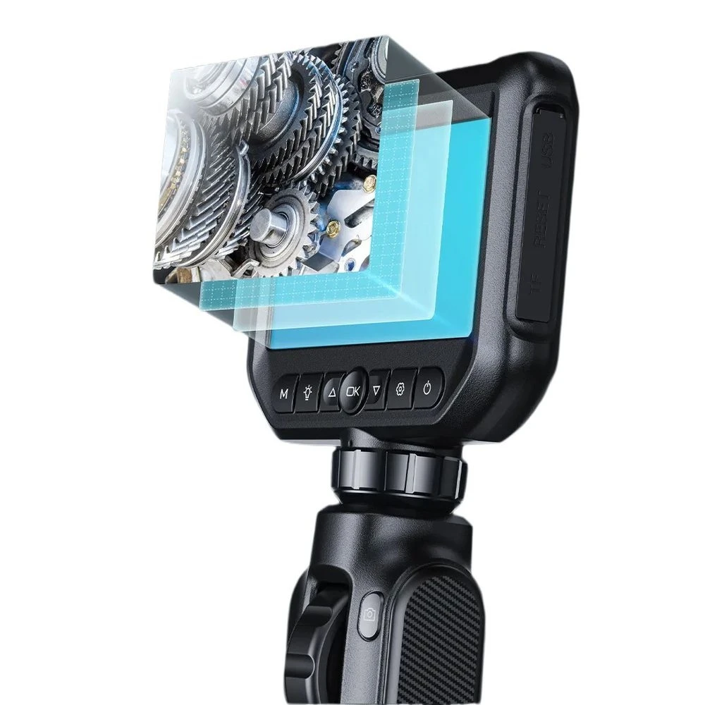 Videoskop endoskopowy dwukierunkowy S43 z możliwością obracania, 8mm, wodoodporny IP67, z oświetleniem LED, endoskop przemysłowy z ekranem 4,3 cala