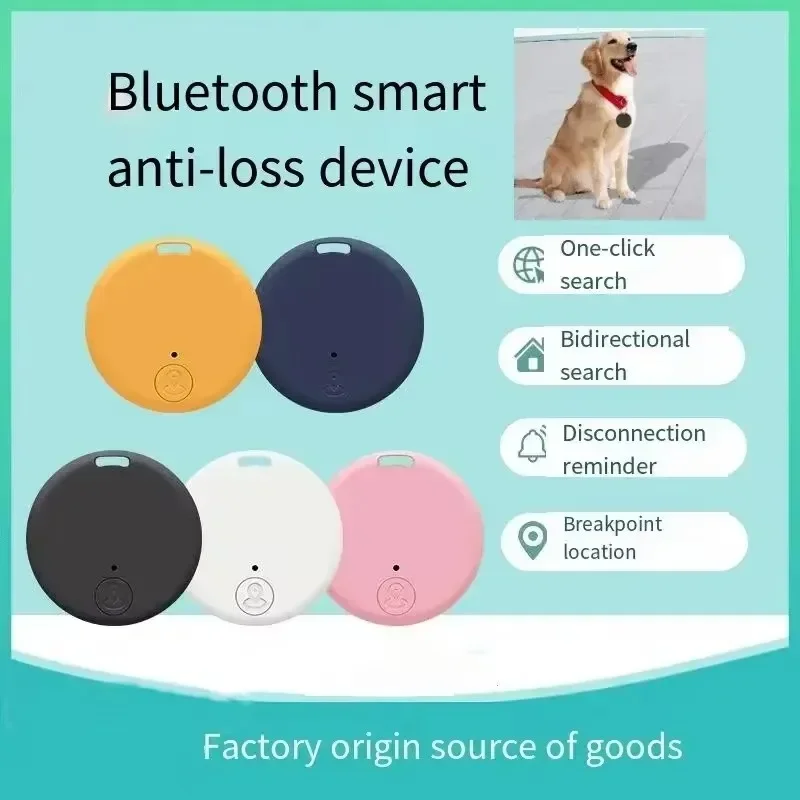 ZLRLMHY Mini rastreador Bluetooth 5,0, dispositivo antipérdida, bolso redondo para mascotas y niños, localizador inteligente de seguimiento de billetera para ordenador portátil y de escritorio