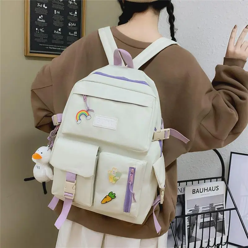 

Teenage Girls Women Bapa Schoolbags Set 4 Pcs Nylon Material Zipper Closure Comfortable oulder Straps Waterproof