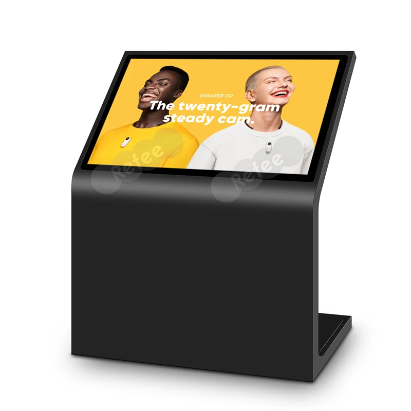 All One PC Android Digital Signage Information Self Service Floor Standing Kiosk Touch Screen Interactive 4K LCD Panel Built-In