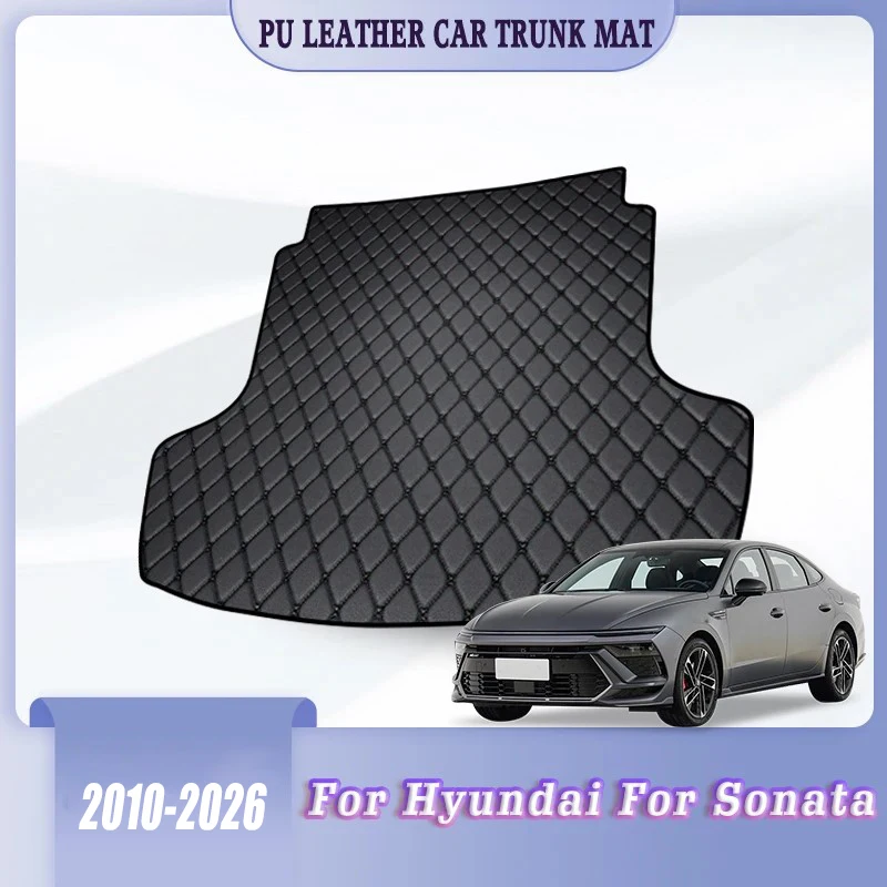 Car Trunk Mat For For Hyundai Sonata 2010-2026 Leather Trunk Cargo Liner Storage Carpet Car Interior Accessories Decor Styling