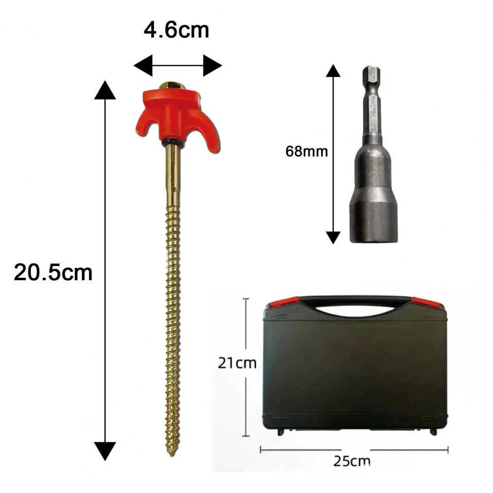 Screw-in Tent Stakes Heavy Duty Screw-in Tent Ground Peg Set for Maximum Stability Easy Setup 1 Set of Canopy Nail Stakes