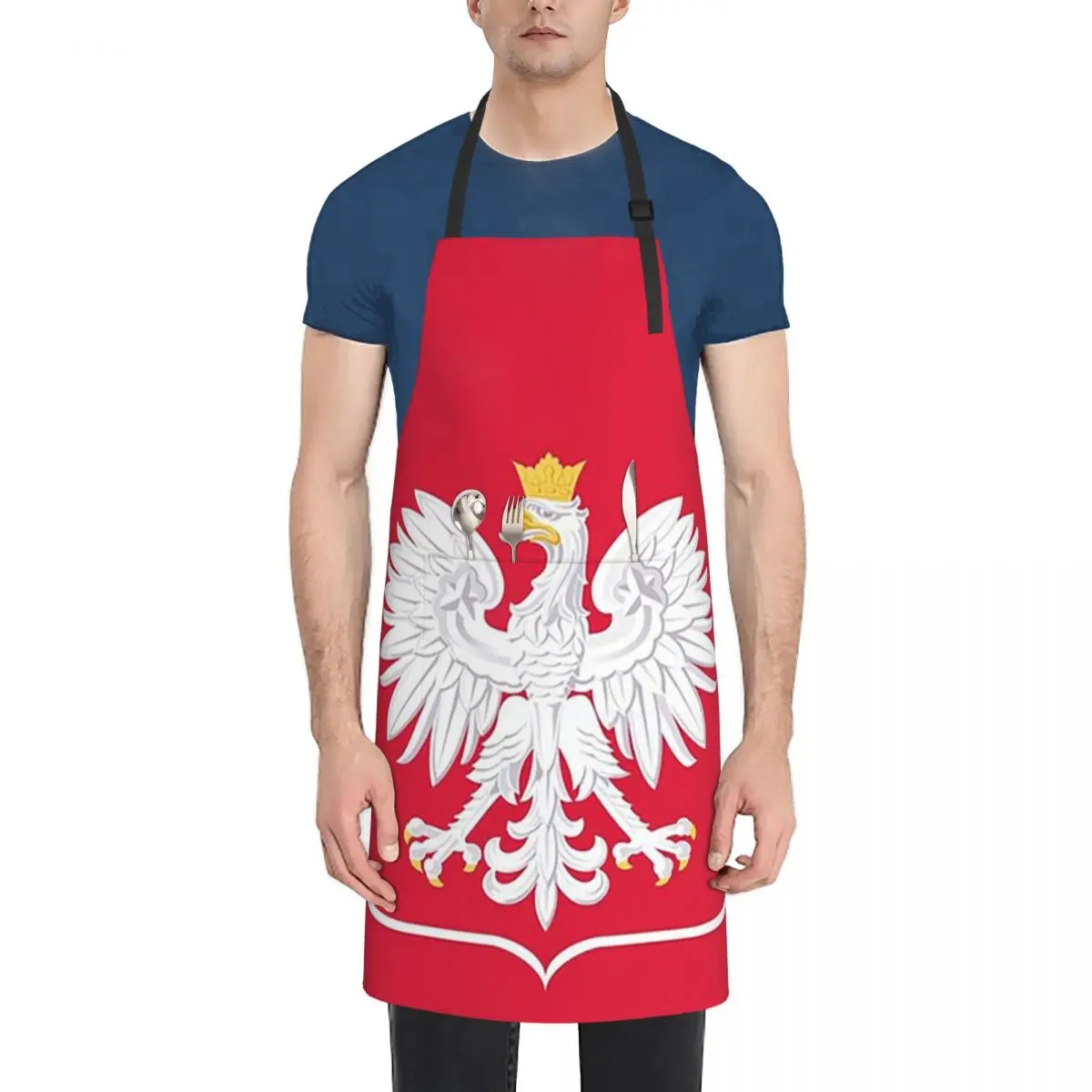 Polish Flag Flag Of Poland Apron Chef Cooking Baking Tablier Waterproof Bib Kitchen Cleaning Pinafore for Women Men Painting