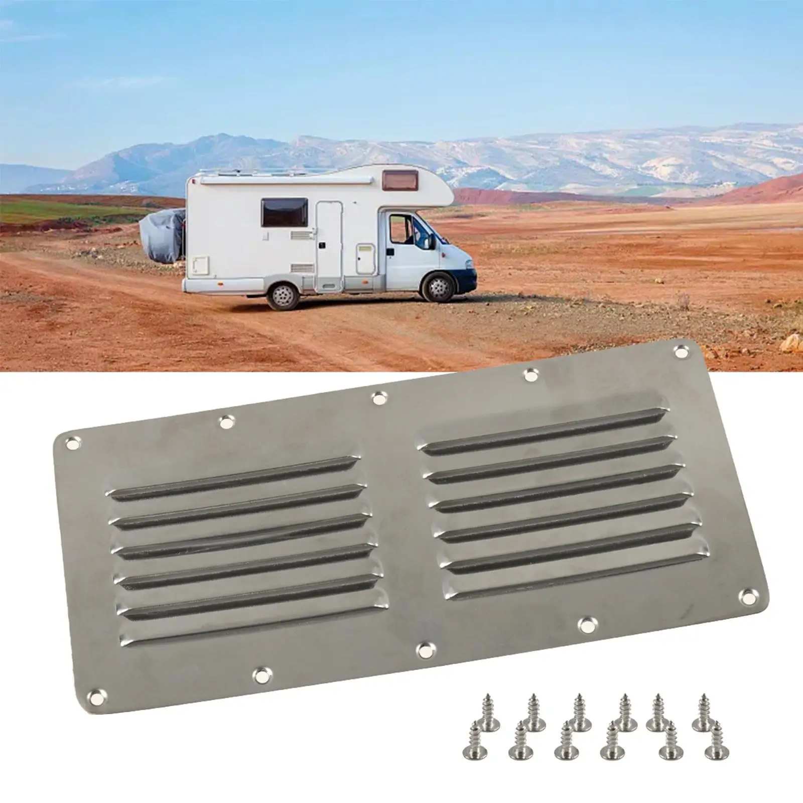 Marine Grade Louvered Ventilator Rectangular Boat Air Vent Polished Vent Cover for Yacht and RV Marine Accessories