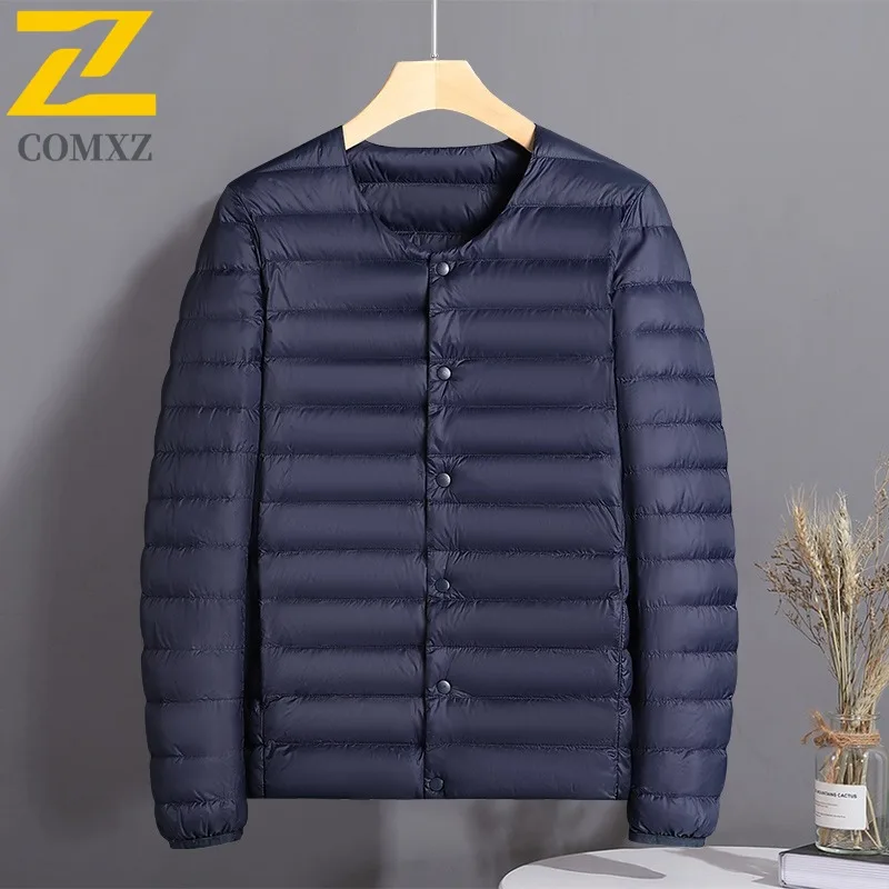 COMXZ Parker Coat Designer Versatile Loose Lightweight Minimalist Travel Padded Jacket Street Casual Down Jacket Men's Clothing