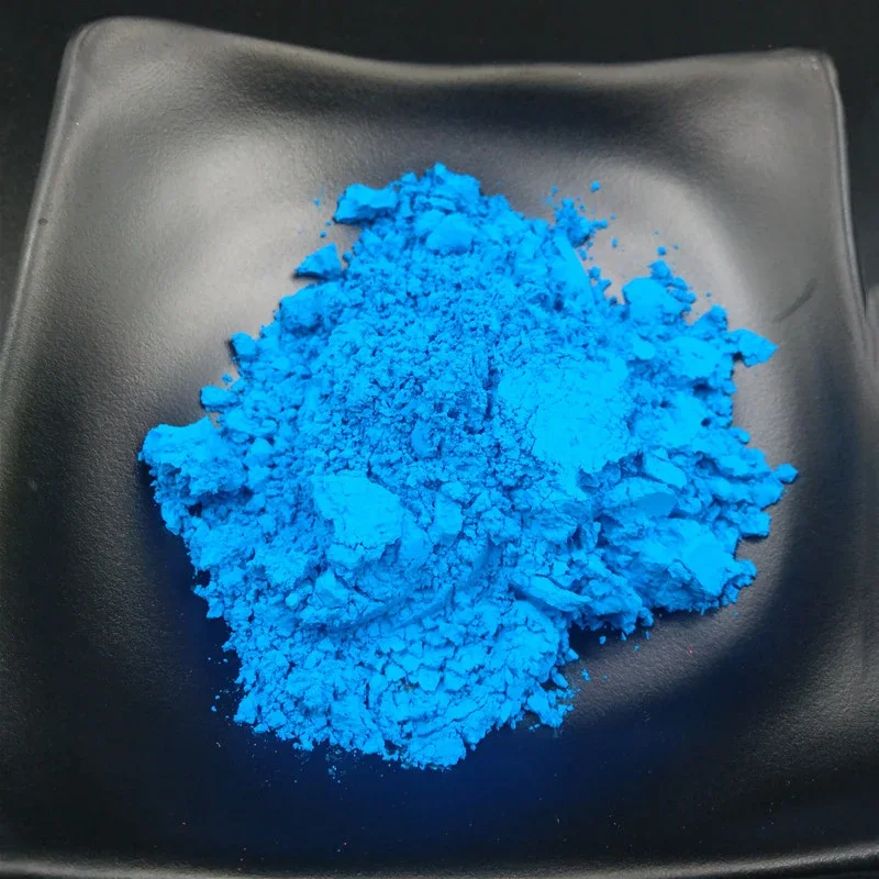 Polvo fluorescente azul zafiro neón, 50g, pintura de esmalte de uñas brillante, tinte de impresión, pigmento fluorescente de resina acrílica para arte y