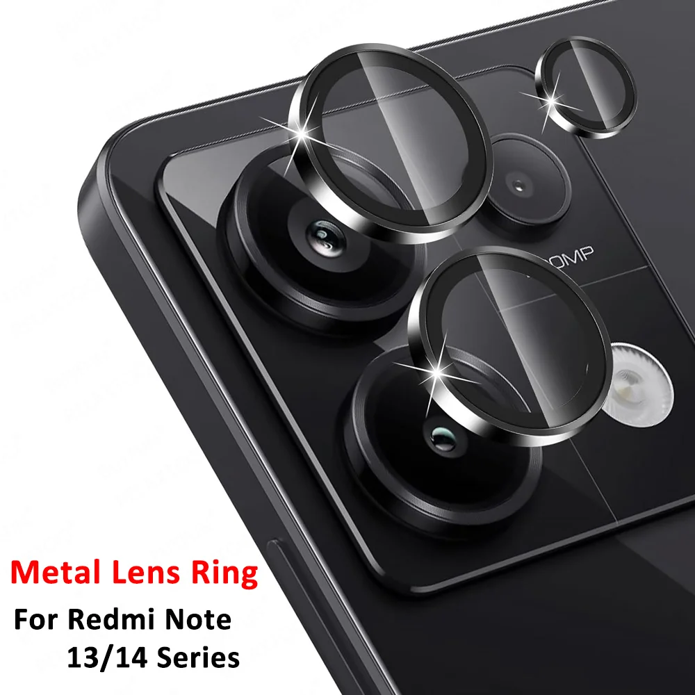 Aluminum Alloy Camera Glass Case For Xiaomi Redmi Note 13 Pro 5G 3D Metal Ring Lens Protector Note13 Pro+ 13Pro Plus 14 14Pro 4G