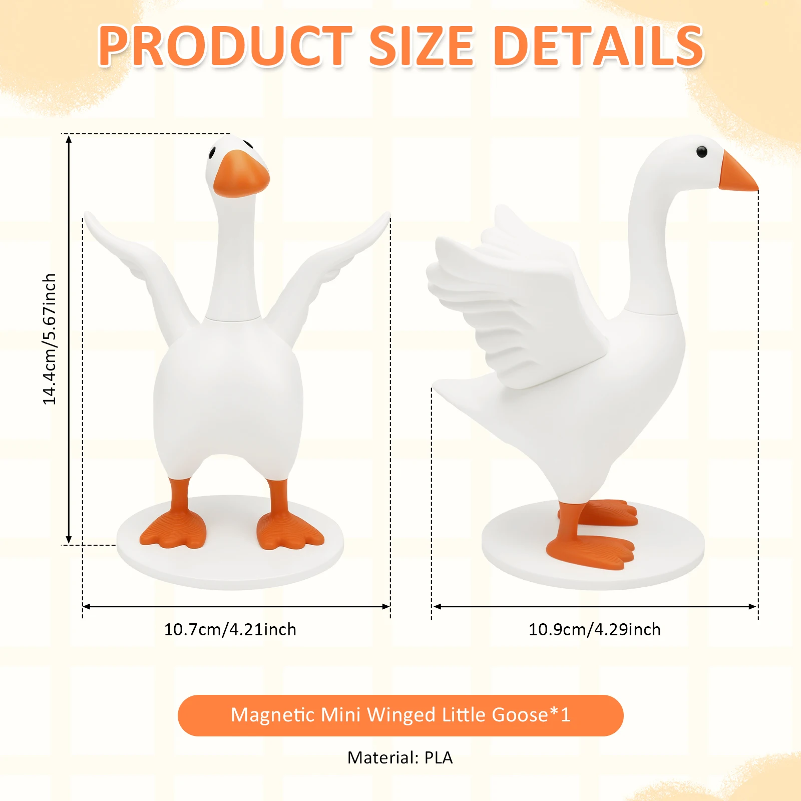 Magnetic Goose Key Holder Cute Simulation Magnet Goose Ornaments PLA Desk Decor With Magnetic Beak And Base for Home Decoration