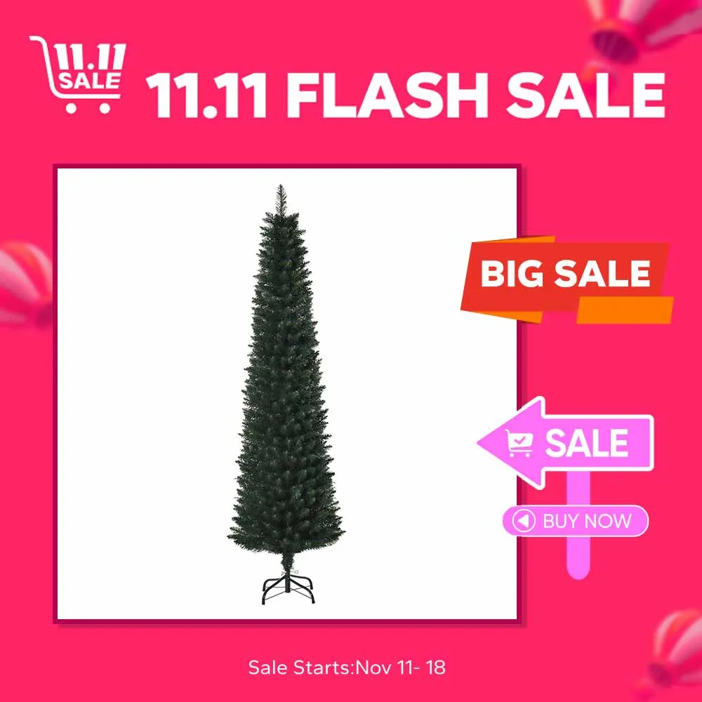 HOMCOM Artificial Christmas tree 180 cm flame retardant with 380 branches PVC leaves