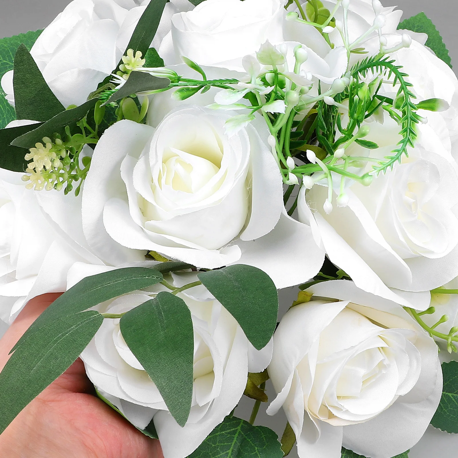 

1 Artificial White Rose Ball for Wedding Centerpiece Table Decoration Non FadingRose Flower Balls High Simulation