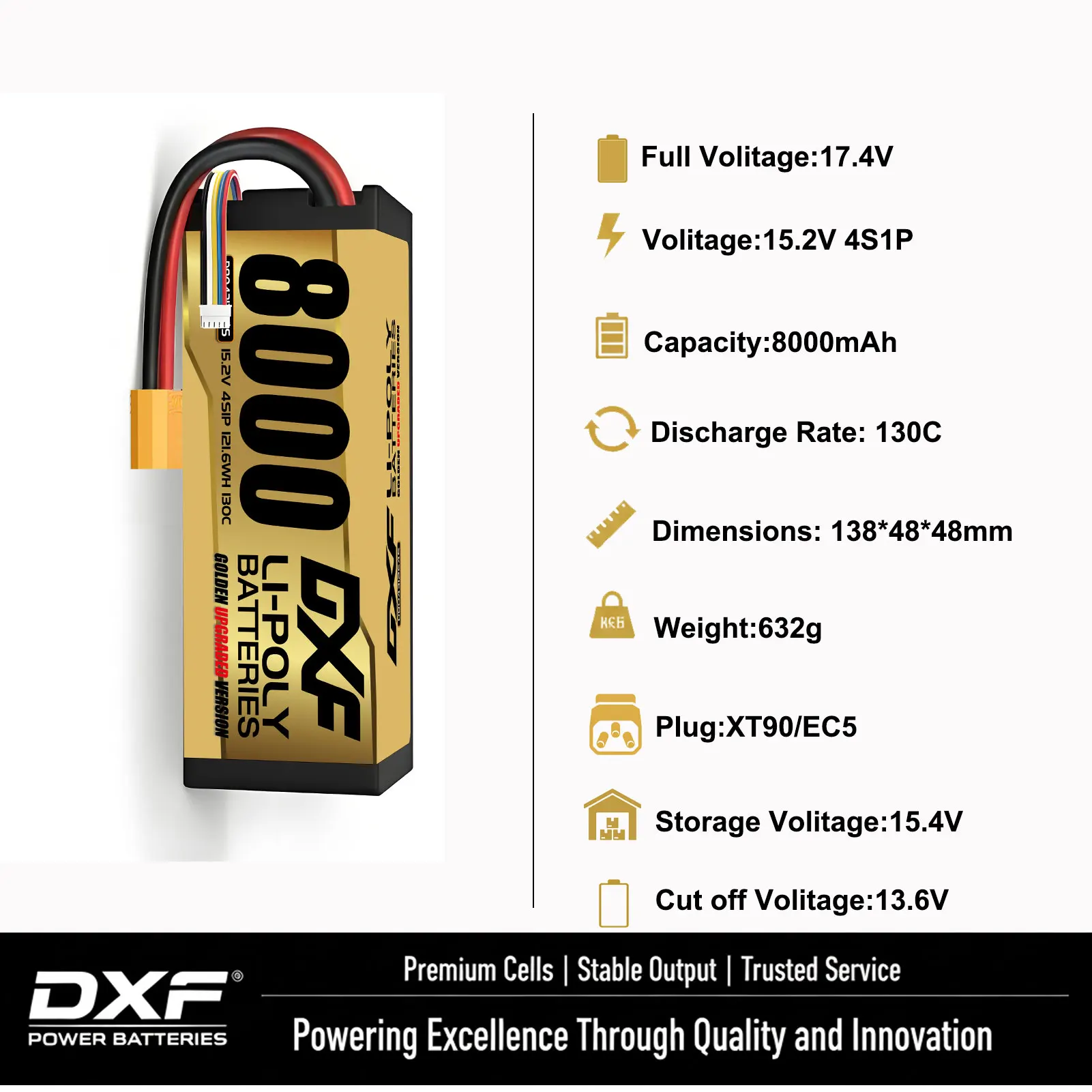 DXF Battery 2S 3S 4S lipo 7.4V 11.1V 14.8V 8000mAh 110C 5mm 9200mAh 1550mAh HardCase For Car Helicopter Quadcopter Truck Boat