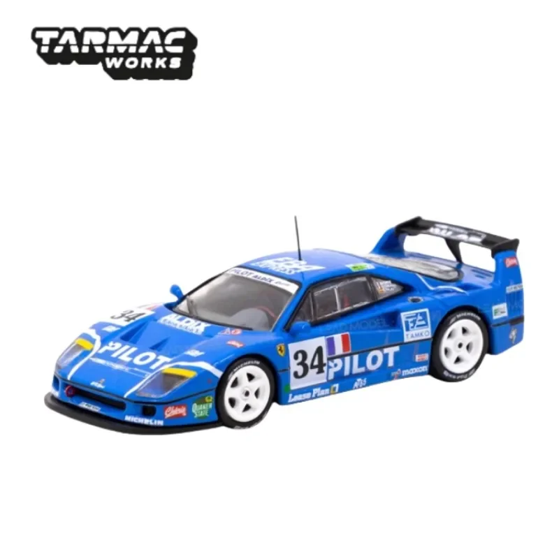 1/64 Le Mans F40 LM #34 24h Le Mans 1995 alloy simulation static model, children's collection toy, for children's holiday gifts.