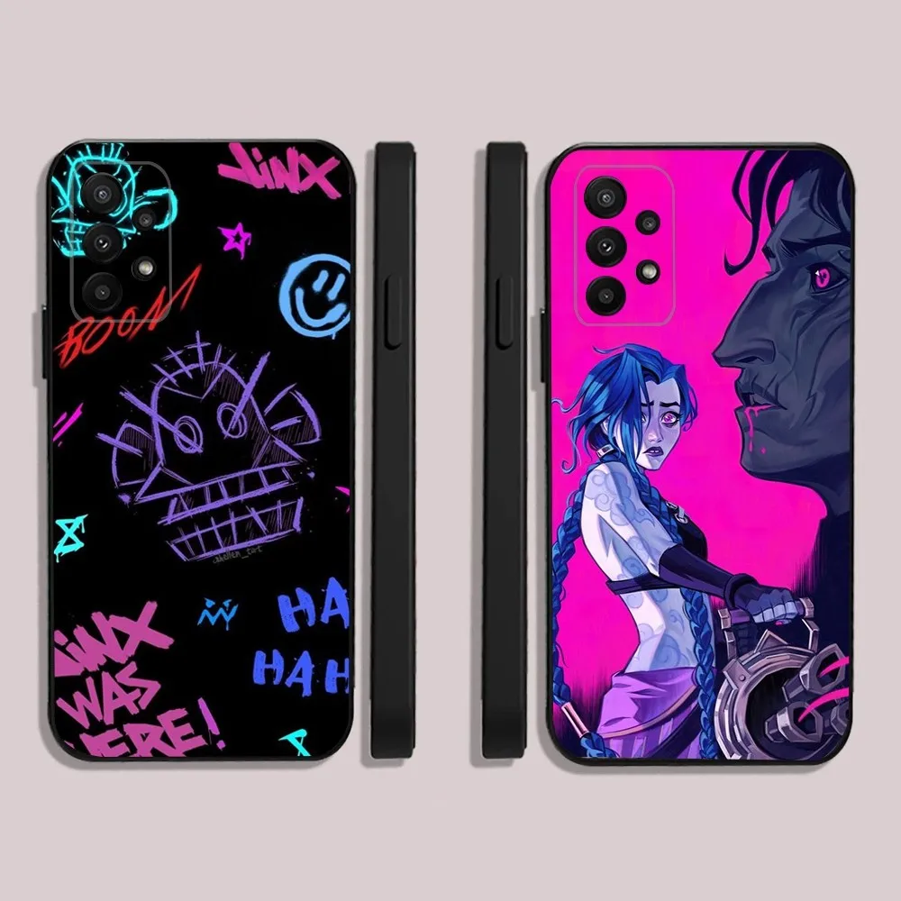 L-League of L-Legends L-LOL Jinx Phone Case For Samsung S24,23,22,30,21,10,9,Ultra,Plus,Lite,FE,5G Black Soft Case