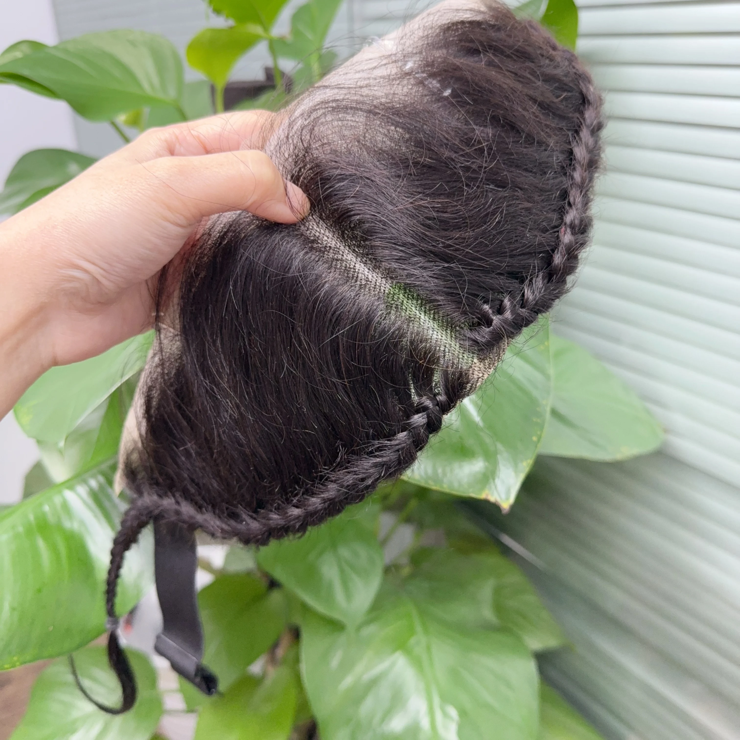 ナビナチュラルヘアフロンタル 13 × 4 レースフロンタル三つ編みレミーブラジル人毛フロンタルレースのみ 10 インチヘッドバンドウィッグ用
