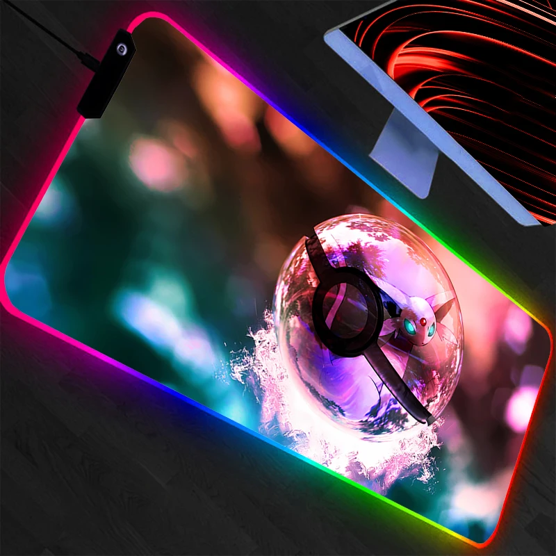 

Pokemon Pikachu Computer Mouse Pad LED Gamer Mouse Pads Gaming Mousepad XXL Desk Mause Pad RGB Keyboard Mouse Backlight Carpet